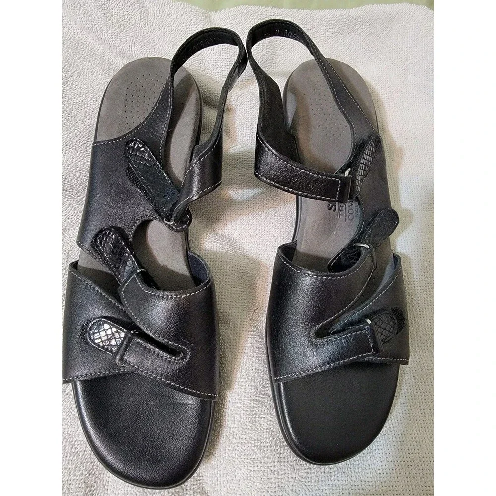 SAS TABBY Slingback BLACK TRIPAD Comfort Sandals Women's Size 10.5N